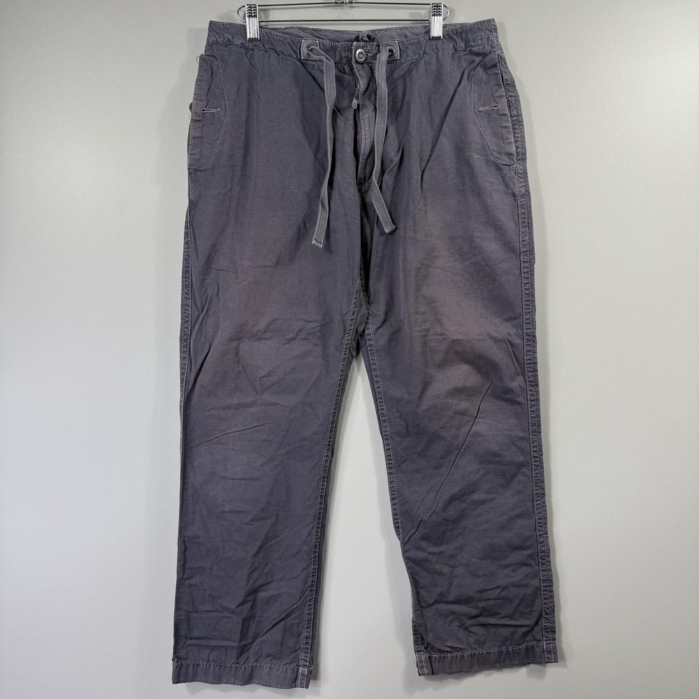 J Crew Pants Mens 32x30 Gray Broken-in Ripstop Elastic Waist Chino Casual